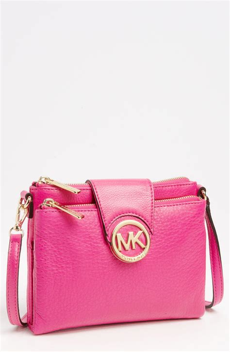 michael kors pink brown purse|michael kors pink purse crossbody.